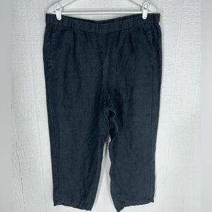 J jill linen pull on black pants size M